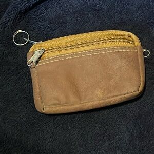 Small keychain leather coin purse